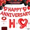 18 Inch Happy Anniversary Balloons Letters Big Red Banner (Red) 18 inches, 16 inches